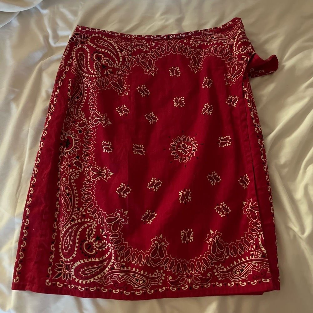Ultra Pink Red Knee-Length Wrap Pencil Skirt
